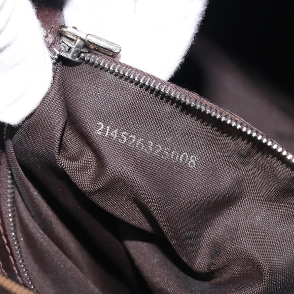 FENDI Zucca Canvas Mamma Baguette Shoulder Bag Brown Black Auth 206477V