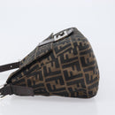 FENDI Zucca Canvas Mamma Baguette Shoulder Bag Brown Black Auth 206477V-5