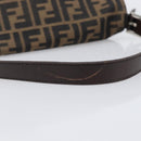 FENDI Zucca Canvas Mamma Baguette Shoulder Bag Brown Black Auth 206477V-8