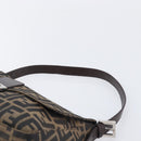 FENDI Zucca Canvas Mamma Baguette Shoulder Bag Brown Black Auth 206477V-9