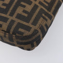 FENDI Zucca Canvas Mamma Baguette Shoulder Bag Brown Black 26727 Auth 206478V-10