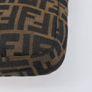 FENDI Zucca Canvas Mamma Baguette Shoulder Bag Brown Black 26727 Auth 206478V-12