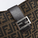 FENDI Zucca Canvas Mamma Baguette Shoulder Bag Brown Black 26727 Auth 206478V-18