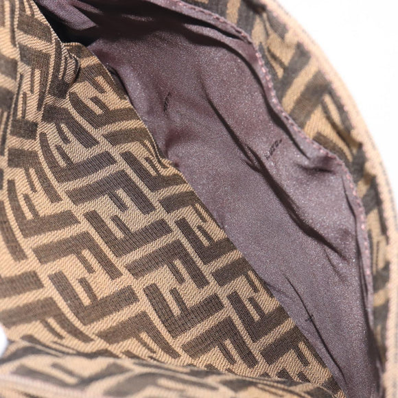 FENDI Zucca Canvas Mamma Baguette Shoulder Bag Brown Black 26727 Auth 206478V