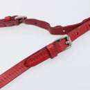 Miu Miu Matelasse Shoulder Bag Leather Red Silver Auth 206482M-10
