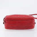 Miu Miu Matelasse Shoulder Bag Leather Red Silver Auth 206482M-11