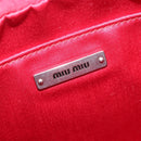 Miu Miu Matelasse Shoulder Bag Leather Red Silver Auth 206482M-19