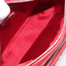 Miu Miu Matelasse Shoulder Bag Leather Red Silver Auth 206482M-20