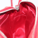 Miu Miu Matelasse Shoulder Bag Leather Red Silver Auth 206482M-21