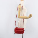 Miu Miu Matelasse Shoulder Bag Leather Red Silver Auth 206482M-27