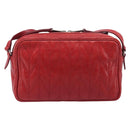 Miu Miu Matelasse Shoulder Bag Leather Red Silver Auth 206482M-3
