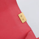 CHANEL Boy Chanel Matelasse Chain Bag Lamb Skin Pink Gold CC Auth 206483M-21