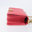 CHANEL Boy Chanel Matelasse Chain Bag Lamb Skin Pink Gold CC Auth 206483M-4