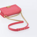 CHANEL Boy Chanel Matelasse Chain Bag Lamb Skin Pink Gold CC Auth 206483M-7
