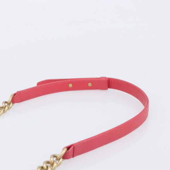 CHANEL Boy Chanel Matelasse Chain Bag Lamb Skin Pink Gold CC Auth 206483M