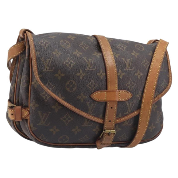 LOUIS VUITTON Monogram Saumur 30 Shoulder Bag M42256 LV Auth 206486