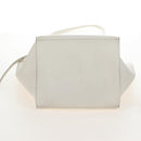 CELINE Big Bag Small Hand Bag Leather 2way White Silver Auth 206487M-13