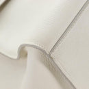 CELINE Big Bag Small Hand Bag Leather 2way White Silver Auth 206487M-15