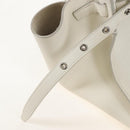 CELINE Big Bag Small Hand Bag Leather 2way White Silver Auth 206487M-20