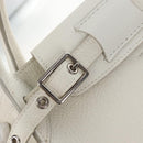 CELINE Big Bag Small Hand Bag Leather 2way White Silver Auth 206487M-21
