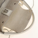 CELINE Big Bag Small Hand Bag Leather 2way White Silver Auth 206487M-22