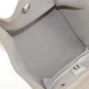 CELINE Big Bag Small Hand Bag Leather 2way White Silver Auth 206487M-23