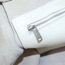 CELINE Big Bag Small Hand Bag Leather 2way White Silver Auth 206487M-28