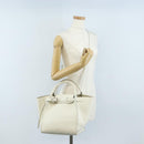 CELINE Big Bag Small Hand Bag Leather 2way White Silver Auth 206487M-31