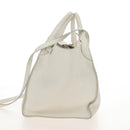 CELINE Big Bag Small Hand Bag Leather 2way White Silver Auth 206487M-4