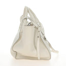 CELINE Big Bag Small Hand Bag Leather 2way White Silver Auth 206487M-5