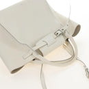CELINE Big Bag Small Hand Bag Leather 2way White Silver Auth 206487M-6