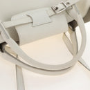 CELINE Big Bag Small Hand Bag Leather 2way White Silver Auth 206487M-7