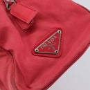 PRADA Hand Bag Nylon Pink Silver Auth 206488-16