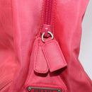 PRADA Hand Bag Nylon Pink Silver Auth 206488-23