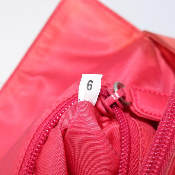 PRADA Hand Bag Nylon Pink Silver Auth 206488