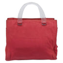PRADA Hand Bag Nylon Pink Silver Auth 206488-3