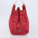 PRADA Hand Bag Nylon Pink Silver Auth 206488-5