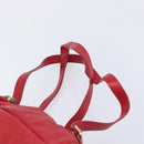 GUCCI Bamboo Backpack Leather Red Gold 003 3444 0030 Auth 206489-10