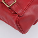 GUCCI Bamboo Backpack Leather Red Gold 003 3444 0030 Auth 206489-15
