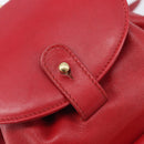 GUCCI Bamboo Backpack Leather Red Gold 003 3444 0030 Auth 206489-18