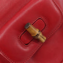 GUCCI Bamboo Backpack Leather Red Gold 003 3444 0030 Auth 206489-19