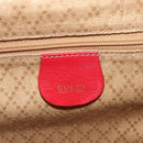 GUCCI Bamboo Backpack Leather Red Gold 003 3444 0030 Auth 206489-22