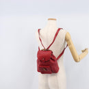 GUCCI Bamboo Backpack Leather Red Gold 003 3444 0030 Auth 206489-30