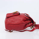 GUCCI Bamboo Backpack Leather Red Gold 003 3444 0030 Auth 206489-4