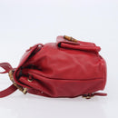 GUCCI Bamboo Backpack Leather Red Gold 003 3444 0030 Auth 206489-5