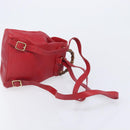 GUCCI Bamboo Backpack Leather Red Gold 003 3444 0030 Auth 206489-9