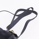 GUCCI Bamboo Backpack Suede Navy Gold 003 1998 0030 Auth 206490-10