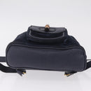 GUCCI Bamboo Backpack Suede Navy Gold 003 1998 0030 Auth 206490-11