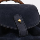 GUCCI Bamboo Backpack Suede Navy Gold 003 1998 0030 Auth 206490-17