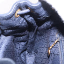 GUCCI Bamboo Backpack Suede Navy Gold 003 1998 0030 Auth 206490-22